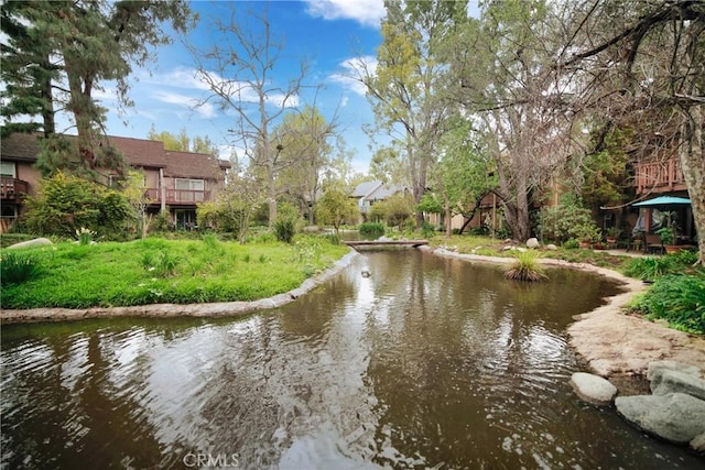 water view featuring a gazebo