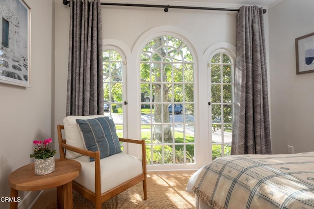 bedroom with carpet