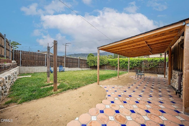 view of patio featuring a fenced backyard