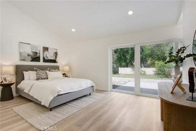 2583 King Way, Claremont, CA 91711 - bedroom with access to outside, recessed lighting, light wood-style flooring, and baseboards