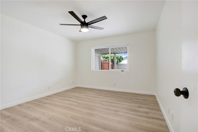 2583 King Way, Claremont, CA 91711 - empty room featuring baseboards, ceiling fan, and light wood finished floors