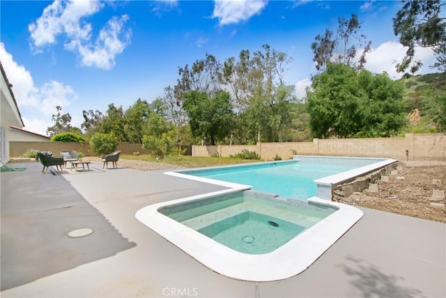 2583 King Way, Claremont, CA 91711 - view of pool featuring a fenced backyard, a pool with connected hot tub, and a patio area