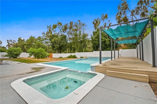 2583 King Way, Claremont, CA 91711 - view of swimming pool with a fenced backyard, a pool with connected hot tub, and a patio area