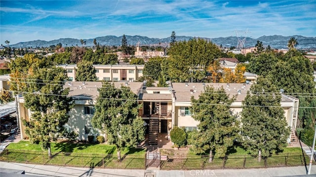 aerial view featuring a mountain view