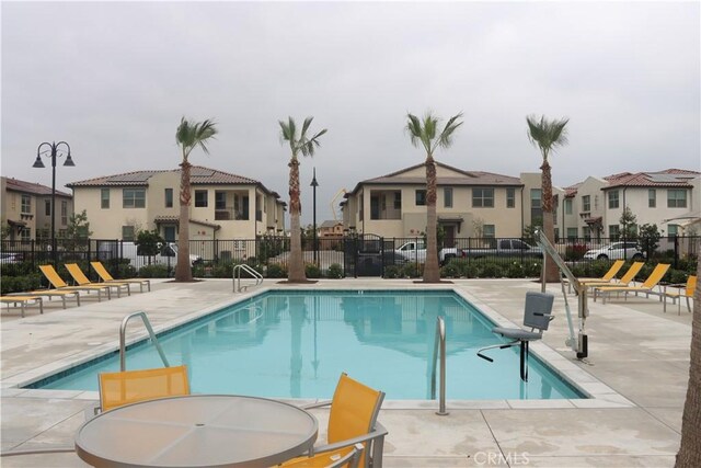 4211 E Malagon Privado Unit 66, Ontario, CA 91761 - community pool featuring a patio, fence, and a residential view