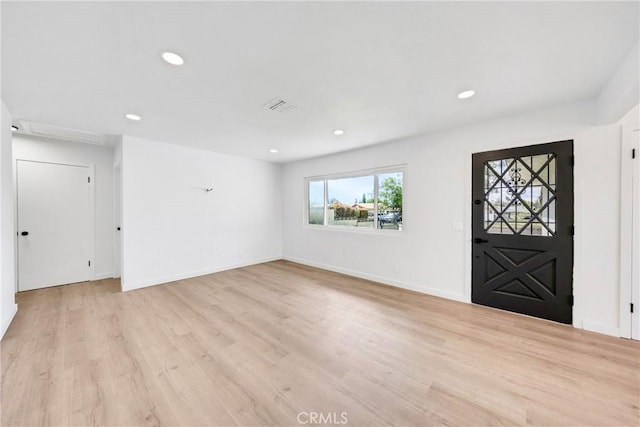 4832 Olive St, Montclair, CA 91763 - interior space featuring recessed lighting, baseboards, light wood finished floors, and visible vents