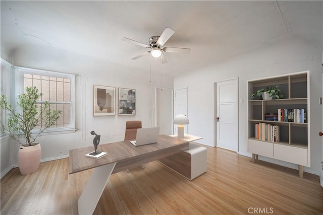 3712 Virginia Rd, Los Angeles, CA 90016 - office space featuring baseboards, ceiling fan, and wood finished floors
