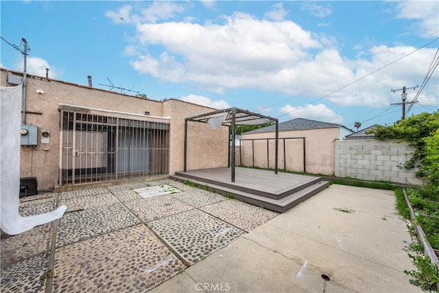 3712 Virginia Rd, Los Angeles, CA 90016 - view of patio / terrace featuring a wooden deck, fence private yard, and a pergola