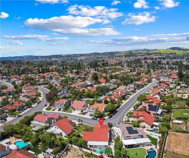 aerial view with a residential view