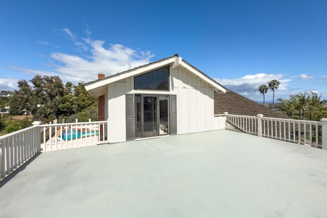 view of patio / terrace featuring an outdoor pool