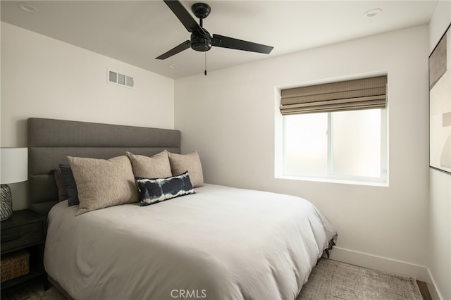 388 Primrose Cir, Lake Arrowhead, CA 92352 - bedroom featuring visible vents, recessed lighting, baseboards, and ceiling fan