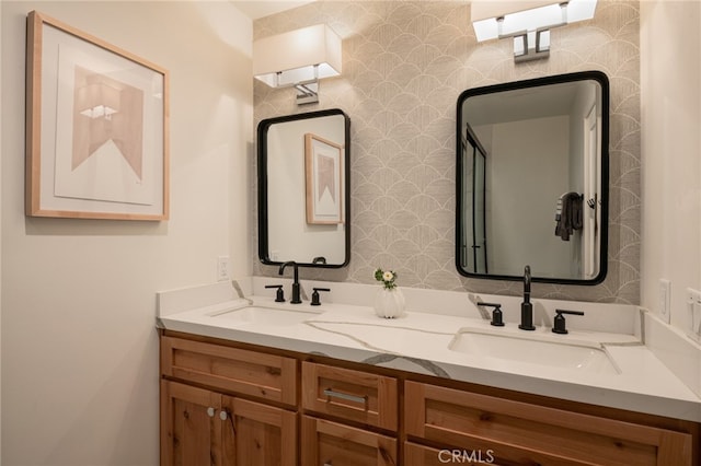 388 Primrose Cir, Lake Arrowhead, CA 92352 - bathroom with double vanity and a sink
