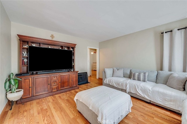 living room with light wood finished floors