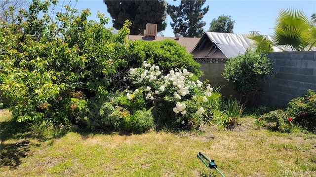 view of yard featuring fence