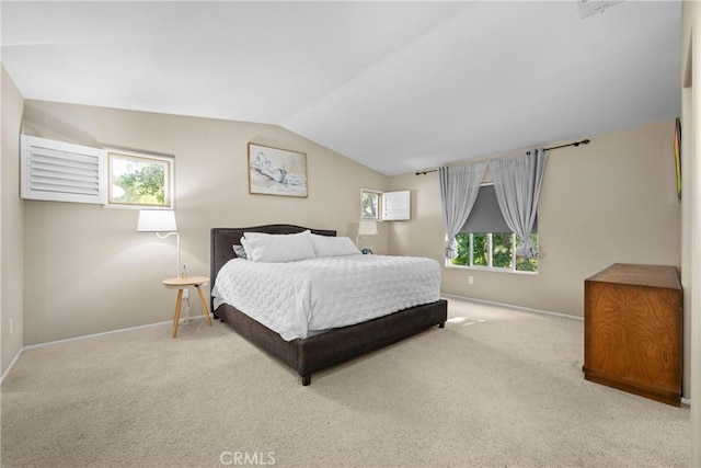 46140 Grace Ct, Temecula, CA 92592 - carpeted bedroom featuring vaulted ceiling and baseboards