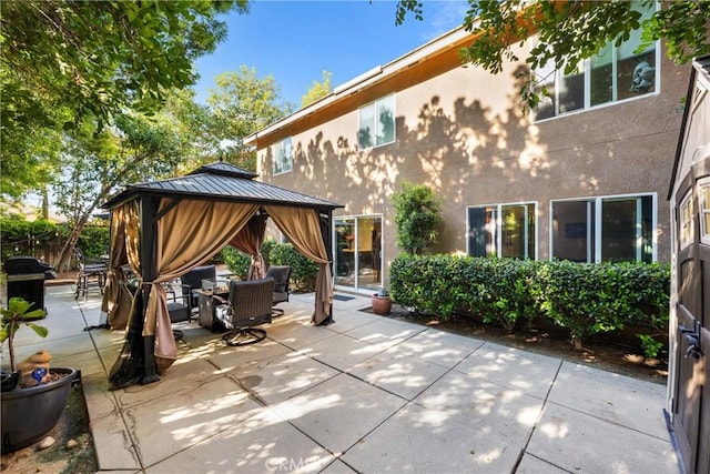 46140 Grace Ct, Temecula, CA 92592 - view of patio / terrace featuring a gazebo and outdoor lounge area