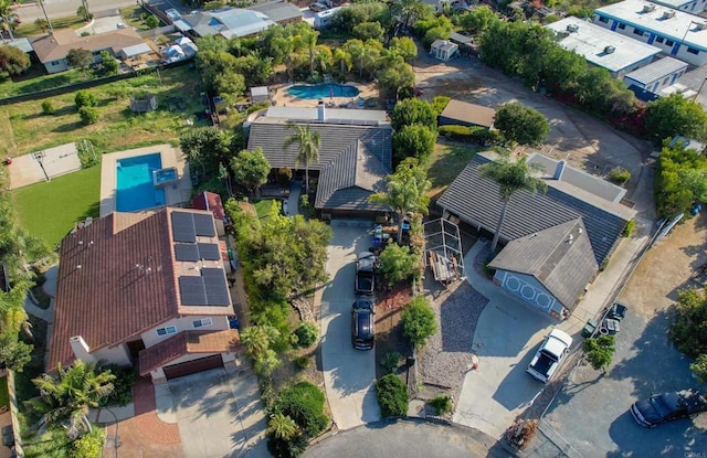 aerial view with a residential view