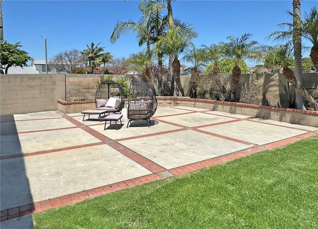 view of patio / terrace featuring a fenced backyard