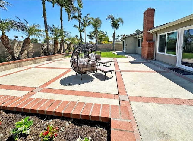 view of patio featuring a fenced backyard
