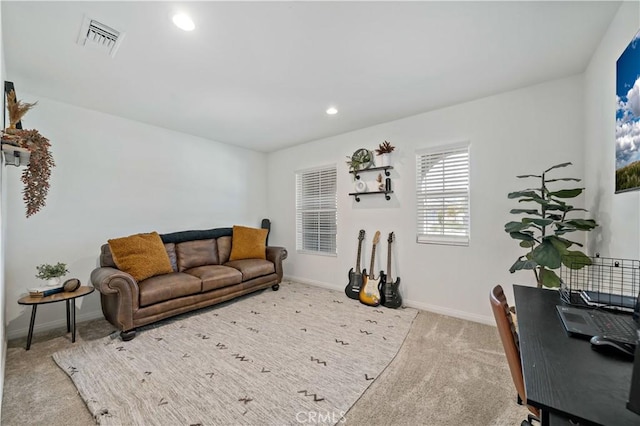 29101 Long Horn Ln, Winchester, CA 92596 - carpeted living area with baseboards, recessed lighting, and visible vents