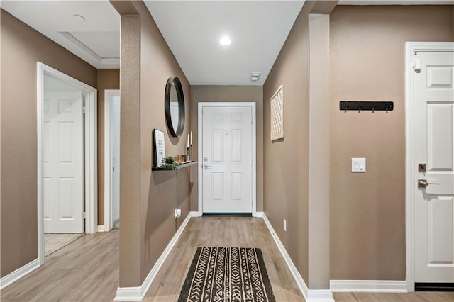 29101 Long Horn Ln, Winchester, CA 92596 - doorway with baseboards and light wood-style floors