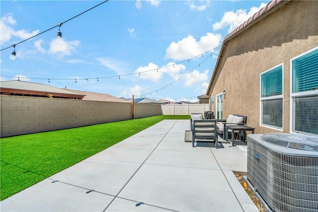 29101 Long Horn Ln, Winchester, CA 92596 - view of patio featuring a fenced backyard and central AC