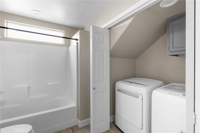 1128 Grass Valley Way, Santa Maria, CA 93454 - washroom featuring light wood-type flooring, laundry area, and washing machine and clothes dryer