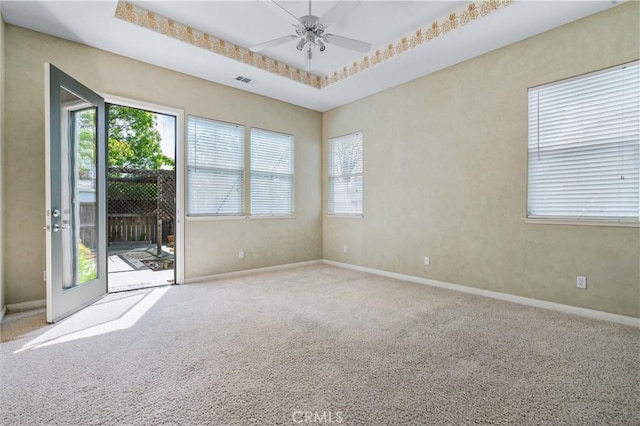 2612 Silverwood Way, Paso Robles, CA 93446 - carpeted empty room featuring plenty of natural light, ceiling fan, and baseboards
