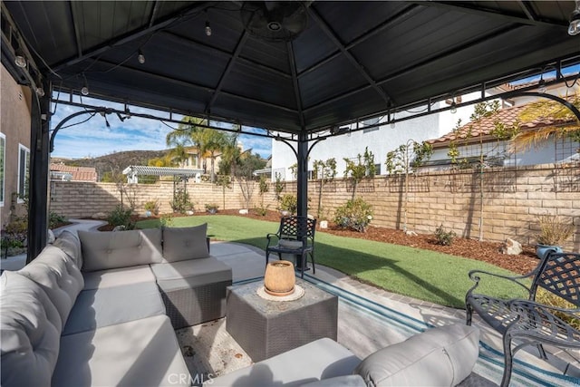 27975 Langley Pl, Castaic, CA 91384 - view of patio / terrace featuring an outdoor living space and a gazebo