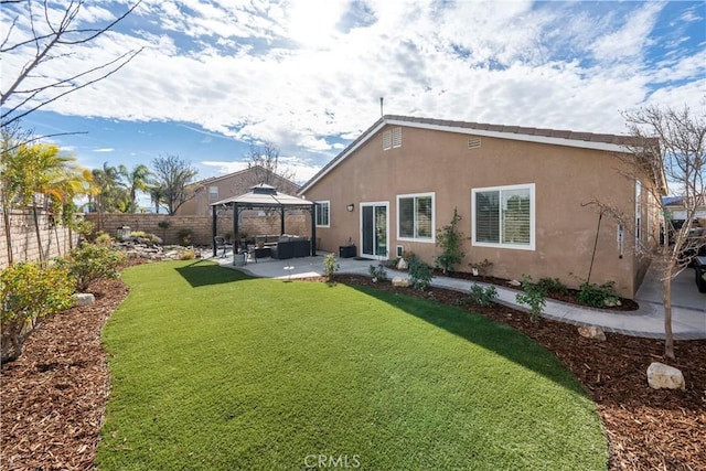 27975 Langley Pl, Castaic, CA 91384 - back of property featuring a gazebo, a patio area, and stucco siding