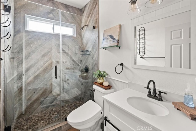 27975 Langley Pl, Castaic, CA 91384 - bathroom featuring a stall shower, toilet, and vanity