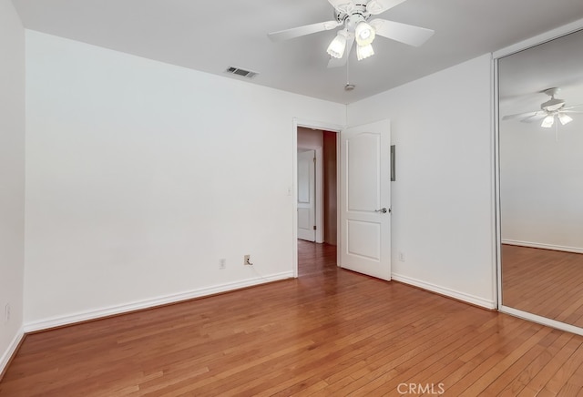814 S Patton Ave Unit 2, San Pedro, CA 90731 - unfurnished bedroom with light wood-style floors, a closet, baseboards, and ceiling fan