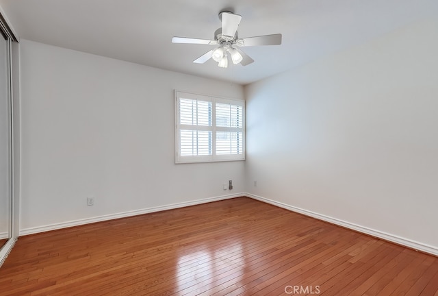 814 S Patton Ave Unit 2, San Pedro, CA 90731 - empty room featuring wood-type flooring, ceiling fan, and baseboards