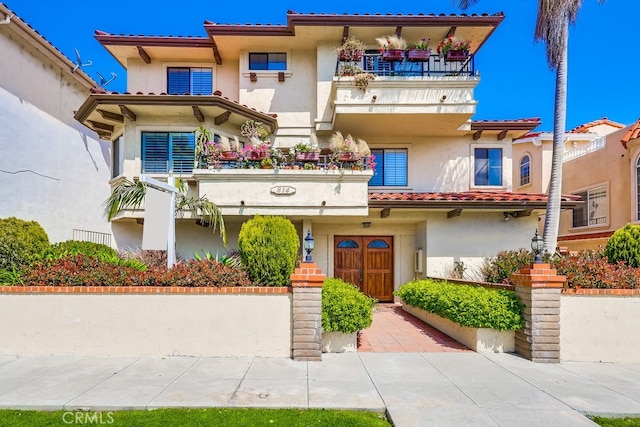 814 S Patton Ave Unit 2, San Pedro, CA 90731 - mediterranean / spanish-style house with a balcony, stucco siding, and a tile roof