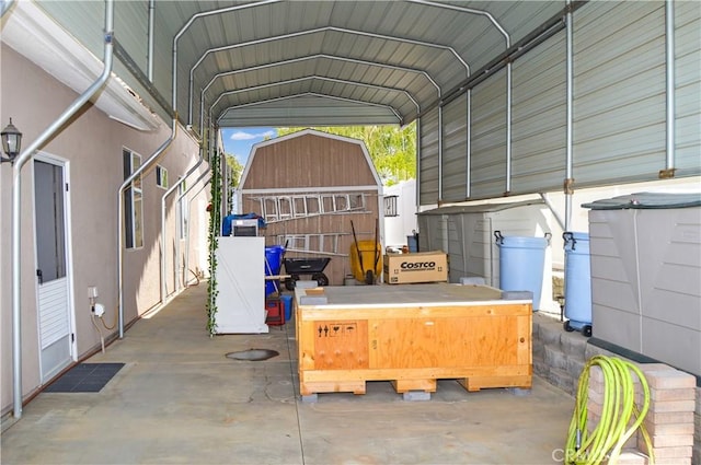 view of garage