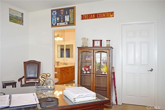 view of home office