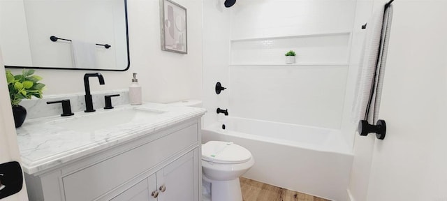 742 Eastshore Unit 98, Chula Vista, CA 91913 - full bathroom featuring wood finished floors, toilet, vanity, and bathtub / shower combination