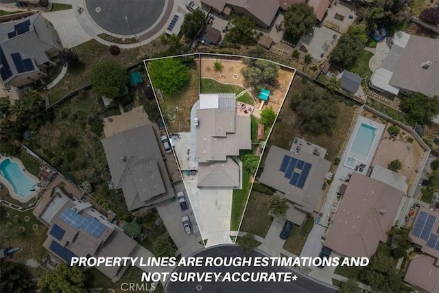 bird's eye view with a residential view