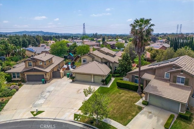 aerial view with a residential view