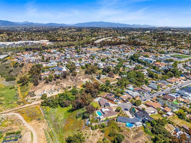 drone / aerial view with a mountain view