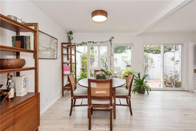 dining room featuring light wood-style flooring