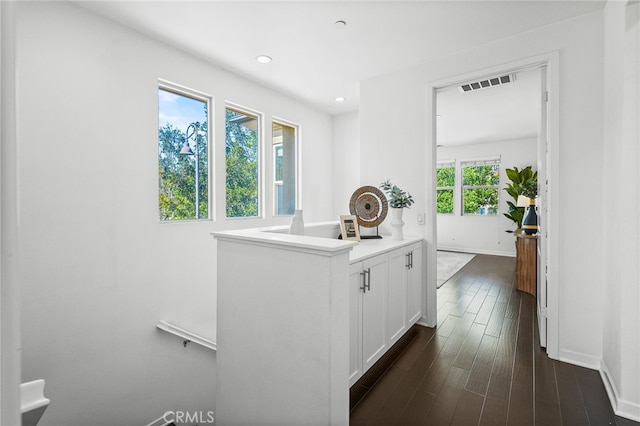 15 Clover, Lake Forest, CA 92630 - hallway featuring dark wood-style floors, baseboards, and recessed lighting