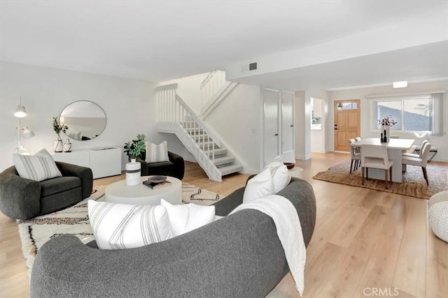 413 Avenida Adobe, San Clemente, CA 92672 - living area featuring light wood-style flooring and stairway