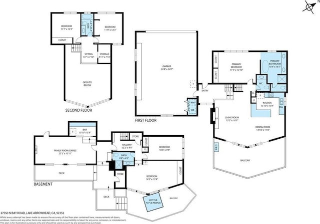 27550 N Bay Rd, Lake Arrowhead, CA 92352 - floor plan / room layout