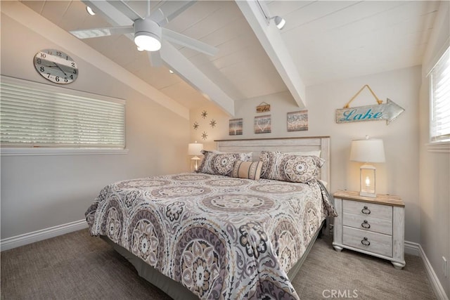 27550 N Bay Rd, Lake Arrowhead, CA 92352 - bedroom with carpet floors, baseboards, and ceiling fan