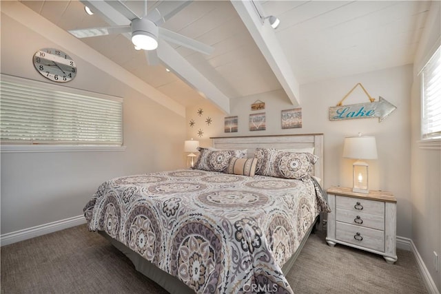 27550 N Bay Rd, Lake Arrowhead, CA 92352 - carpeted bedroom with baseboards and ceiling fan
