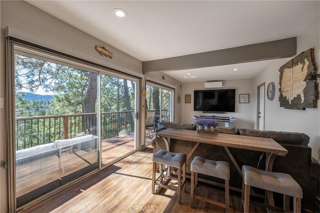 27550 N Bay Rd, Lake Arrowhead, CA 92352 - dining room featuring light wood-style floors and recessed lighting