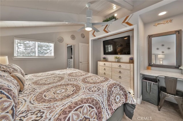 27550 N Bay Rd, Lake Arrowhead, CA 92352 - bedroom with light carpet and ceiling fan