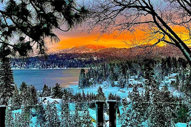 27550 N Bay Rd, Lake Arrowhead, CA 92352 - water view with mountains