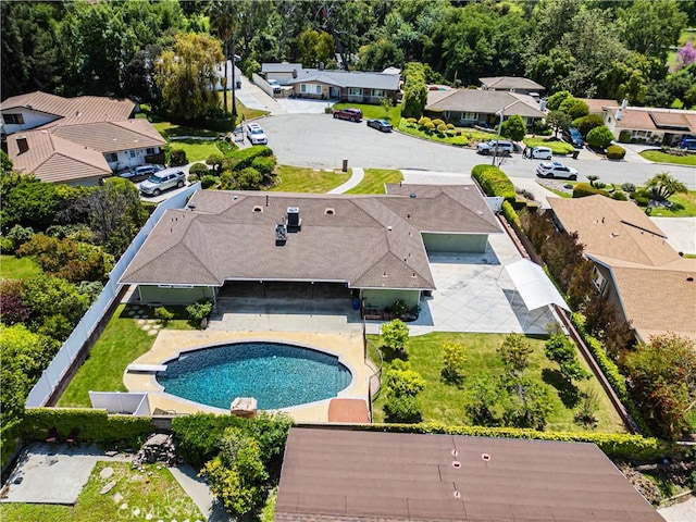 bird's eye view featuring a residential view